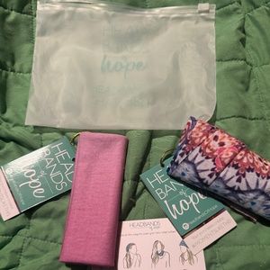 Headbands of Hope Set of 2 tube turban 1 Multi pattern & 1 Pink